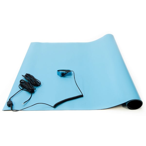 ESD Anti-Static High Temperature Table Mat Kit, 18 In. x 24 In., Blue